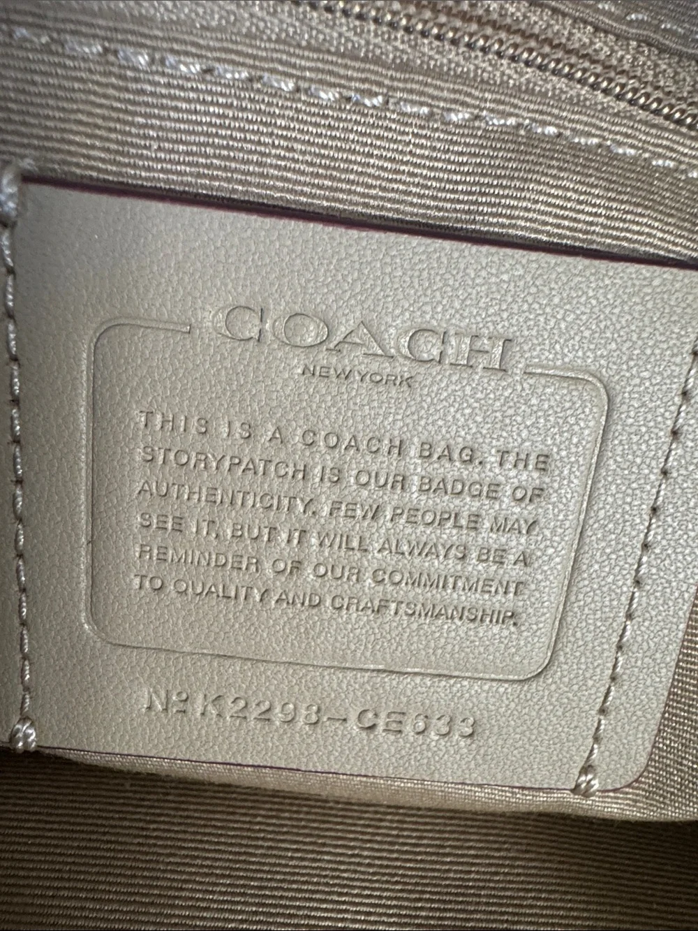 Coach Cream Pebbled Leather Satchel with Gold Hardware